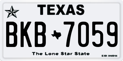 TX license plate BKB7059