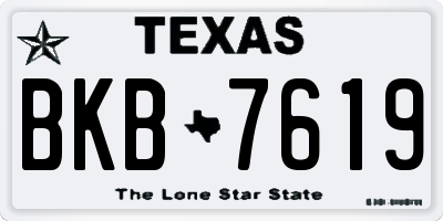 TX license plate BKB7619