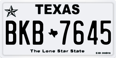 TX license plate BKB7645