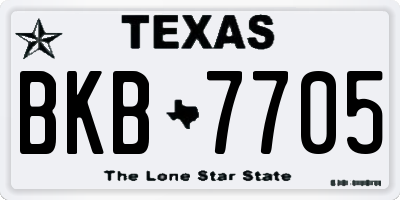 TX license plate BKB7705