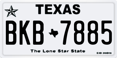 TX license plate BKB7885