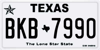 TX license plate BKB7990