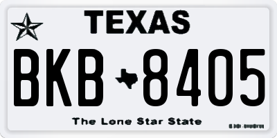 TX license plate BKB8405