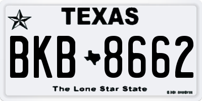 TX license plate BKB8662