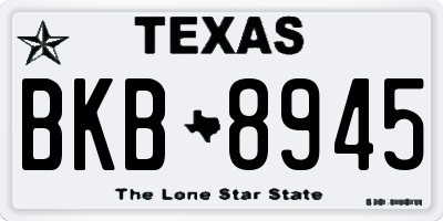 TX license plate BKB8945