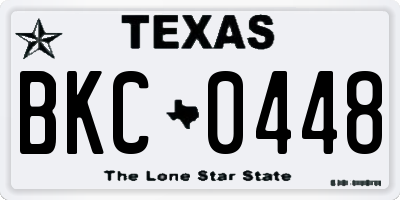 TX license plate BKC0448