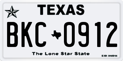 TX license plate BKC0912