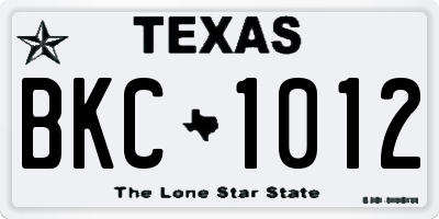 TX license plate BKC1012