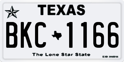 TX license plate BKC1166