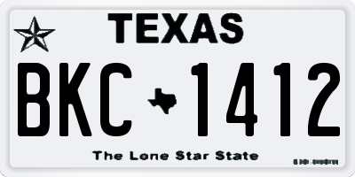 TX license plate BKC1412