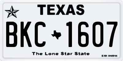 TX license plate BKC1607