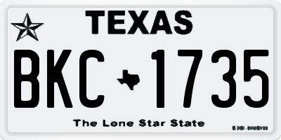 TX license plate BKC1735