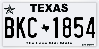 TX license plate BKC1854