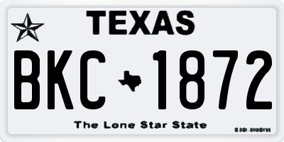TX license plate BKC1872