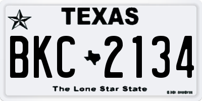 TX license plate BKC2134