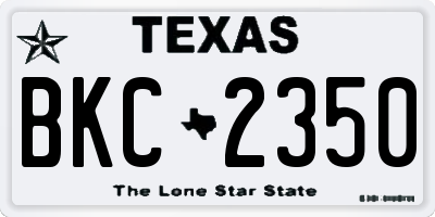 TX license plate BKC2350