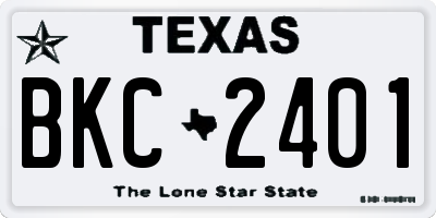 TX license plate BKC2401