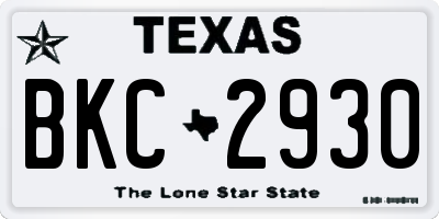 TX license plate BKC2930