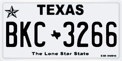 TX license plate BKC3266