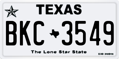 TX license plate BKC3549