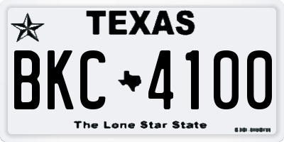 TX license plate BKC4100