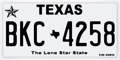TX license plate BKC4258