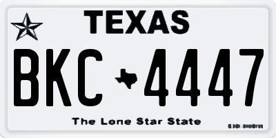 TX license plate BKC4447