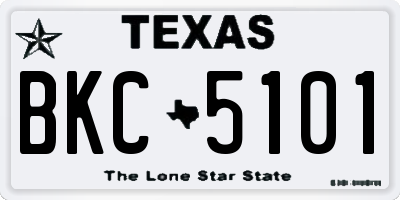 TX license plate BKC5101