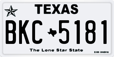 TX license plate BKC5181