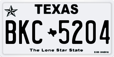 TX license plate BKC5204