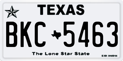 TX license plate BKC5463