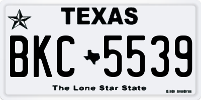 TX license plate BKC5539