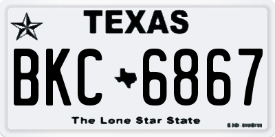TX license plate BKC6867