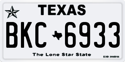 TX license plate BKC6933