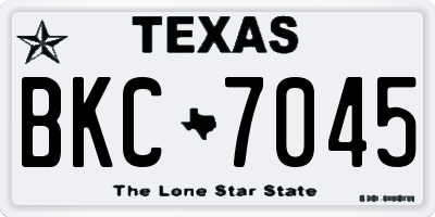 TX license plate BKC7045