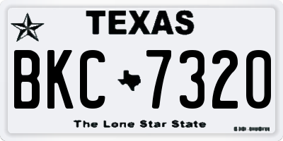 TX license plate BKC7320