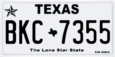 TX license plate BKC7355