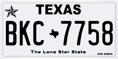 TX license plate BKC7758