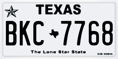 TX license plate BKC7768