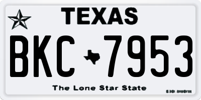 TX license plate BKC7953