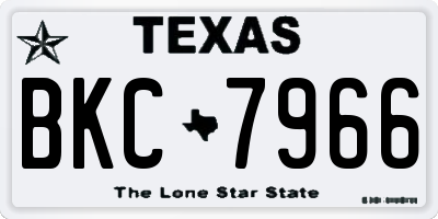 TX license plate BKC7966