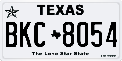 TX license plate BKC8054