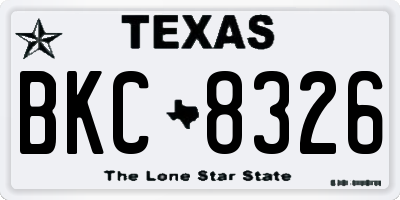 TX license plate BKC8326