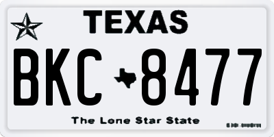 TX license plate BKC8477