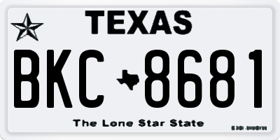 TX license plate BKC8681