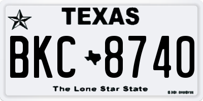 TX license plate BKC8740