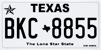 TX license plate BKC8855