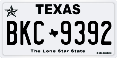 TX license plate BKC9392