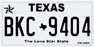 TX license plate BKC9404