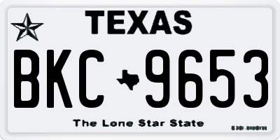TX license plate BKC9653